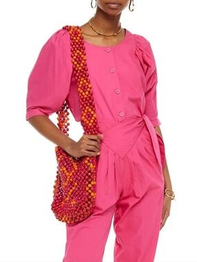 ANTIK BATIK Popy Gathered 100% Cotton-Poplin Blouse Size S (38) Gorgeous fit.